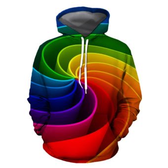  Colorful swirl hooded fashion sweater 