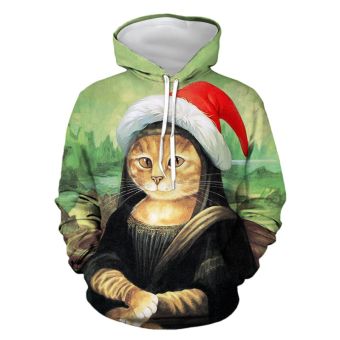  Christmas cats fashion casual hooded sweatshirt 