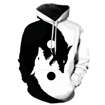  Baseball uniform Taiji Yin Yang double wolf printed