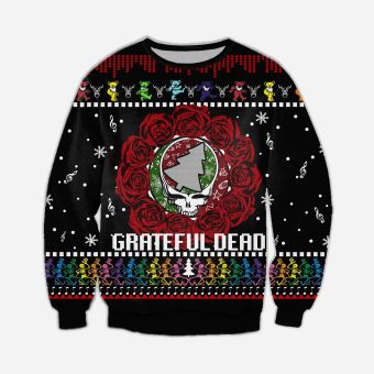 Grateful Dead Knitting Pattern 3D Print Ugly Sweater Hoodie All Over Printed