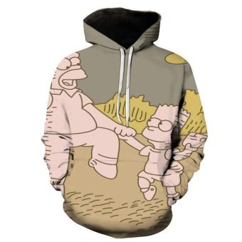 3D Cartoon Printing Hoodies &#8211; Homer Simpson And His Son Sweatshirt