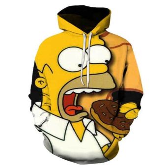 3D Cartoon Printing Hoodies &#8211; Homer Simpson And His Son Sweatshirt