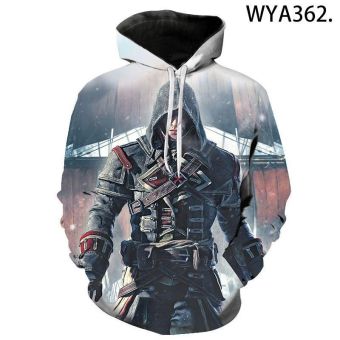 3D Digital Printing Game Assassin&#8217;s Creed Long-Sleeved Hoodie