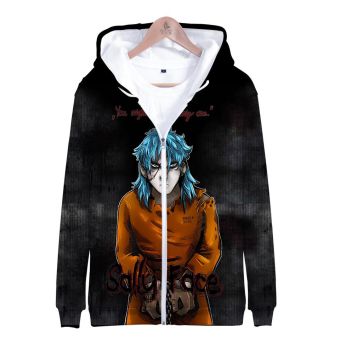 3D Digital Zip Sally Face Hoodies Sweatshirts
