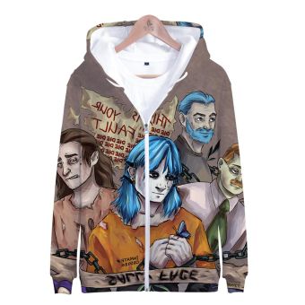 3D Digital Zip Sally Face Hoodies Sweatshirts