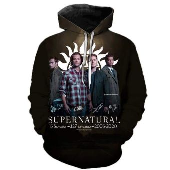 3D Printed Supernatural Hoodie Sweatshirts &#8211; TV Drama Casual Pullover