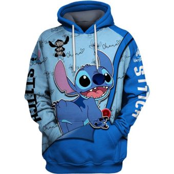 Adorable 3D Stitch Cartoon Printed Hoodie