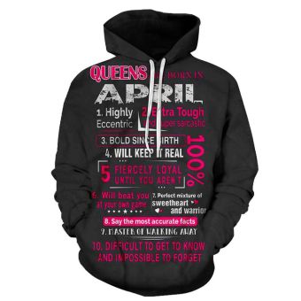 April Born Girls Personality 3D - Sweatshirt, Hoodie, Pullover
