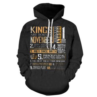 Guys born in November Personality  3D - Sweatshirt, Hoodie, Pullover
