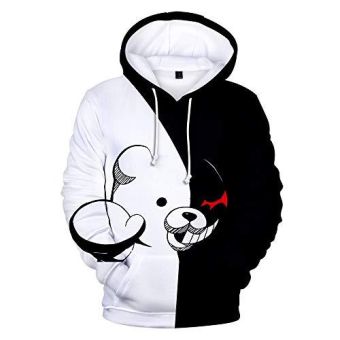 Anime Danganronpa Hoodies &#8211; Unisex Monokuma Black&#038;White 3D Pullover Hoodie