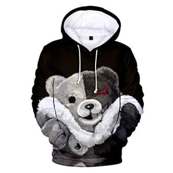 Anime Danganronpa Hoodies &#8211; Unisex Monokuma Black&#038;White 3D Pullover Hoodie