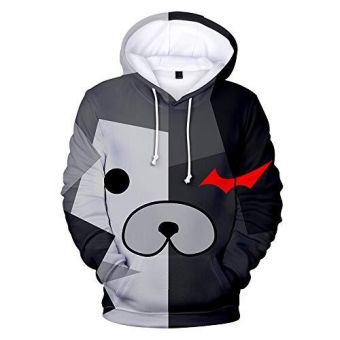 Anime Danganronpa Hoodies &#8211; Unisex Monokuma Black&#038;White 3D Pullover Hoodie