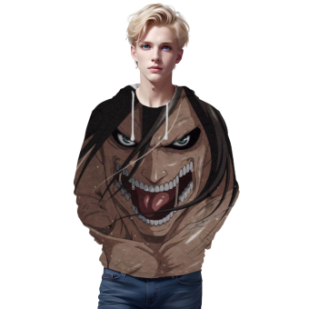 Eren and His Titan Anime- Attack 3D Printed Hoodie