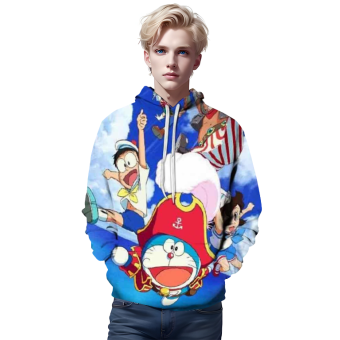 3D Printed Doraemon Hoodies &#8211; Anime Casual Hooded Pullovers