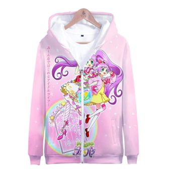 Cartoon Idol Time Pripara 3D Zipper Hoodie &#8211; Hooded Zip-Up Pullovers Sweatshirt