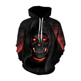 Vintage  Black Skull Pattern Bitcoin Hoodie