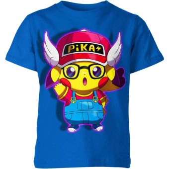 Pikachu's Companion Arale Norimaki Dr Slump x Pikachu From DQS Shirt