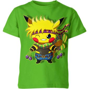 Joestar's Pokémon Adventure - Joseph Joestar Jojo's Bizarre Adventure x Pikachu Shirt in Green