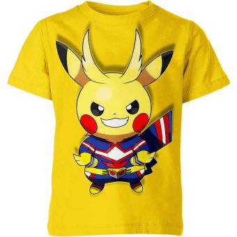 Electrifying Team Up All Might x Pikachu From DQS Shirt