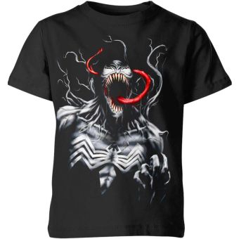Dark Venom - Venom Face Tie Dye T-Shirt in Deep Black