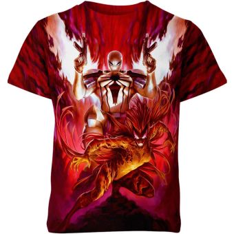 Venom: Unleashing Carnage in Red Movie T-Shirt