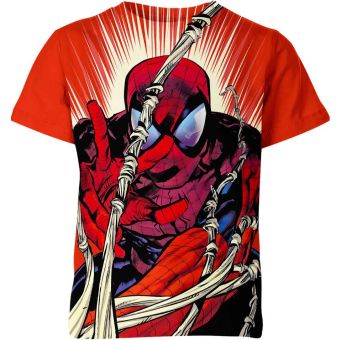 Urban Graffiti: Red Spider-man Graffiti Shirt with an Edgy Urban Vibe