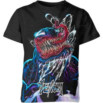 Mosaic Venom - Venom Face Mosaic T-Shirt in Deep Black
