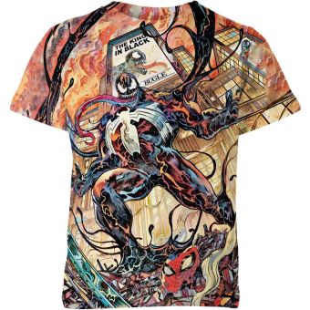 Purple Venom - Vibrant Multicolor T-Shirt featuring Venom's Face