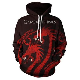 Game of Thrones Hoodie——Unisex 3D Print House Targaryen &#8220;Fire and Blood&#8221; Hoodie