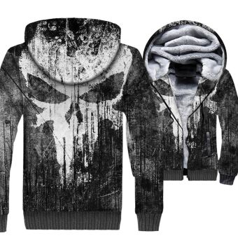 Ghost Rider Jackets &#8211; Ghost Rider Series Devil Skull Punisher Icon Super Cool 3D Fleece Jacket
