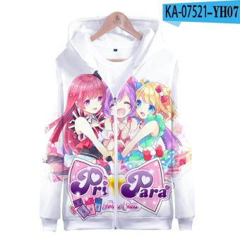 Idol Time Pripara Hoodie &#8211; Cartoon 3D Zipper Hooded Pullovers Sweatshirt