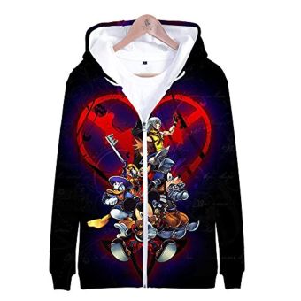 Kingdom Hearts Hooded Coat &#8211; 3D Print Zipper Gaming Hoodie
