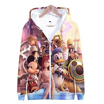 Kingdom Hearts Hooded Coat &#8211; 3D Print Zipper Gaming Hoodie