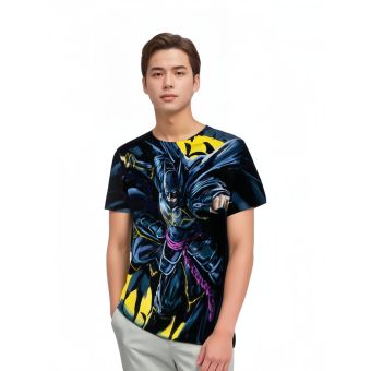 Batman Ninja: Black Stealthy T-Shirt with Silver Accents for a Sleek and Comfortable Appeal