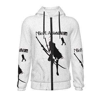 Nier Automata Hoodies &#8211; YoRHa No 2 Type B 2B 3D Print Zip Up Hooded Sweater for Teens