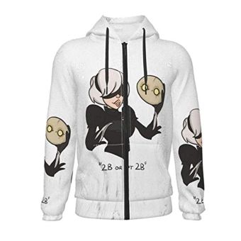 Nier Automata Hoodies &#8211; YoRHa No 2 Type B 2B 3D Print Zip Up Hooded Sweater for Teens