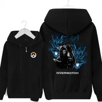 Overwatch Hanzo Hoodies &#8211; Zip Up Black Hoodie