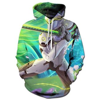 Overwatch Hoodie &#8211; Genji 3D Print Hooded Pullover Sweatshirt