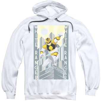 Power Rangers Pullover &#8211; Mens White Ranger Deco Hoodie