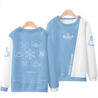 Light Blue Simple Genshin Impact Anime Ganyu Hoodie
