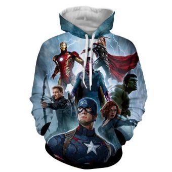 Captain America Iron Man Captain America Hulk  All Other Hoodies Pullover Blue Hoodie