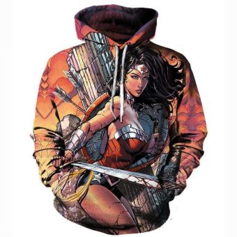 The Avengers Wonder Women/DC Comics Hoodies Pullover Red 3D Hoodie
