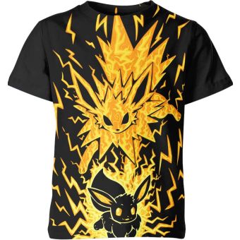 Sparkling Thunder Jolteon Eevee From DQS Shirt in Black