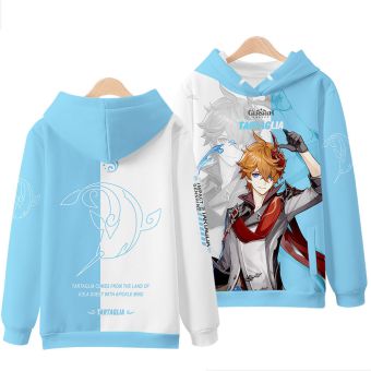 Blue Personality Genshin Impact Tartaglia Anime Hoodie