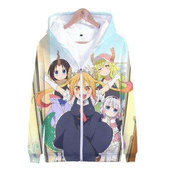 Xiaolin&#8217;s Dragon Maid 3D Printed Zipper Hoodie