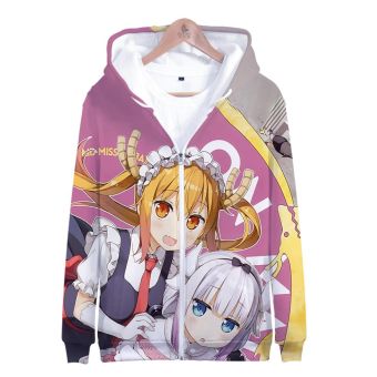 Xiaolin&#8217;s Dragon Maid 3D Printed Zipper Hoodie