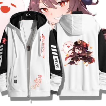 Chic Genshin Impact Hutao Game Zip-Up Hoodie 