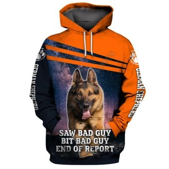 Precious And Cute Blue Orange Dog Pattern Animals Hoodie