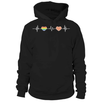 Rainbow Heartbeat LGBT Pride Hoodies