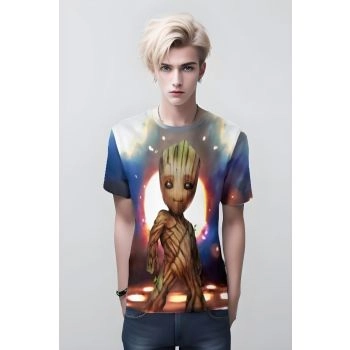 Groot Face T-Shirt: The Multicolor Groot Smiling